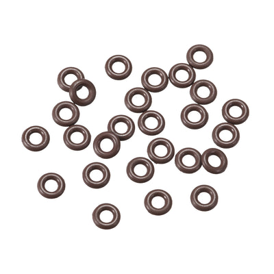 Harfington Fluorine Rubber O Rings, Seal Gasket Brown 25Pcs