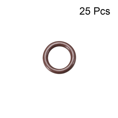 Harfington Fluorine Rubber O Rings, Seal Gasket Brown 25Pcs