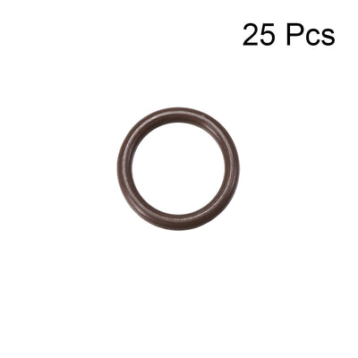 Harfington Fluorine Rubber O Rings, Seal Gasket Brown 25Pcs