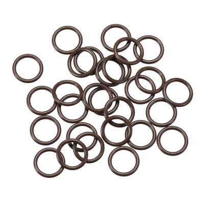 Harfington Fluorine Rubber O Rings, Seal Gasket Brown 25Pcs