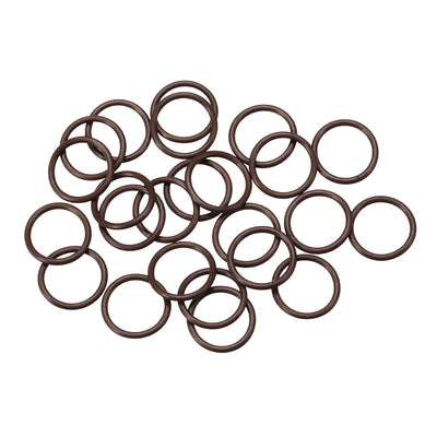 Harfington Fluorine Rubber O Rings, Seal Gasket Brown 25Pcs