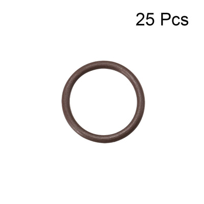 Harfington Fluorine Rubber O Rings, Seal Gasket Brown 25Pcs