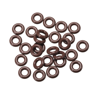 Harfington Fluorine Rubber O Rings, Seal Gasket Brown 25Pcs