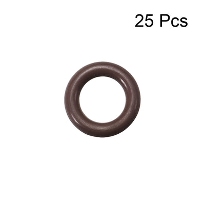 Harfington Fluorine Rubber O Rings, Seal Gasket Brown 25Pcs