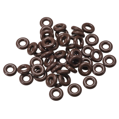 Harfington Uxcell Fluorine Rubber O Rings, Seal Gasket Brown 50Pcs