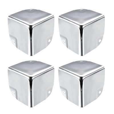 uxcell Uxcell Metal Box Corner Protectors Box Edge Guard Protector 50 x 50 x 50mm Silver Tone 4pcs