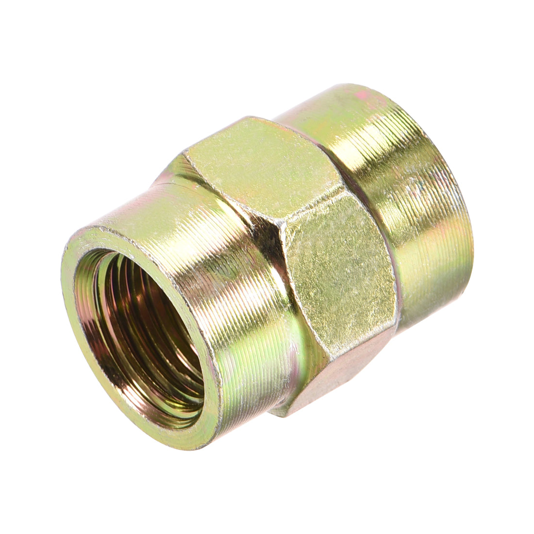 uxcell Uxcell Pipe Fitting Connector Straight Hex Nipple Coupling 1/4 PT Female Thread Hydraulic Adapter 10pcs