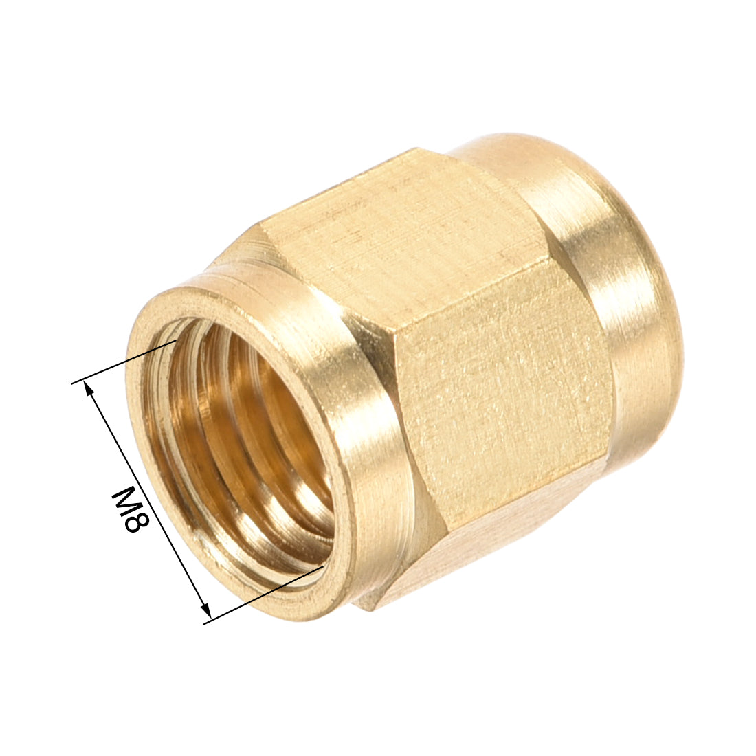 uxcell Uxcell Brass Tubing Nut Tube Fitting Compression Insert Hydraulic Nuts M8x4mm 16pcs