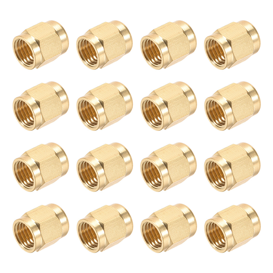 uxcell Uxcell Brass Tubing Nut Tube Fitting Compression Insert Hydraulic Nuts M8x4mm 16pcs