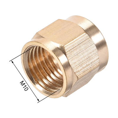 Harfington Uxcell Brass Tubing Nut Tube Fitting Compression Insert Hydraulic Nuts M10x6mm 8pcs