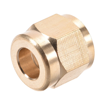 Harfington Uxcell Brass Tubing Nut Tube Fitting Compression Insert Hydraulic Nuts M10x6mm 8pcs