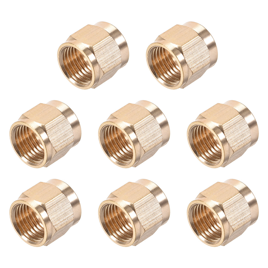 uxcell Uxcell Brass Tubing Nut Tube Fitting Compression Insert Hydraulic Nuts M10x6mm 8pcs