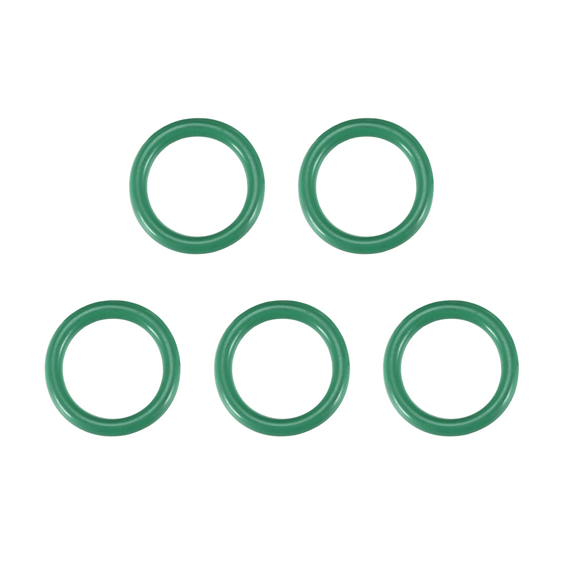 uxcell Uxcell Fluorine Rubber O Rings, 14mm OD, 10mm Inner Diameter, 2mm Width, Seal Gasket Green 5Pcs
