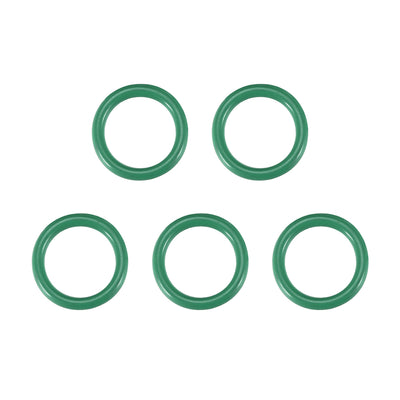uxcell Uxcell Fluorine Rubber O Rings, 14mm OD, 10mm Inner Diameter, 2mm Width, Seal Gasket Green 5Pcs