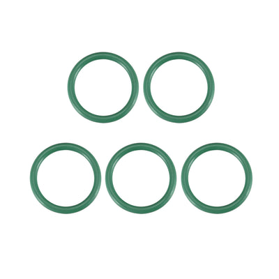 Harfington Uxcell Fluorine Rubber O Rings, 19mm OD, 15mm Inner Diameter, 2mm Width, Seal Gasket Green 5Pcs