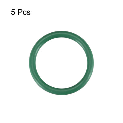 Harfington Uxcell Fluorine Rubber O Rings, 20mm OD, 16mm Inner Diameter, 2mm Width, Seal Gasket Green 5Pcs