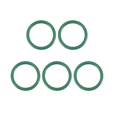 uxcell Uxcell Fluorine Rubber O Rings, 20mm OD, 16mm Inner Diameter, 2mm Width, Seal Gasket Green 5Pcs