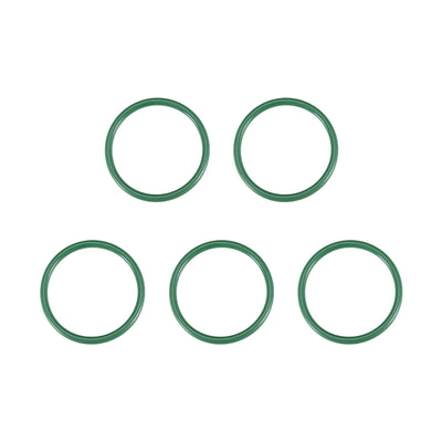 uxcell Uxcell Fluorine Rubber O Rings, 27mm OD, 23mm Inner Diameter, 2mm Width, Seal Gasket Green 5Pcs