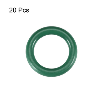 Harfington Uxcell Fluorine Rubber O Rings, 20mm OD, 13.8mm Inner Diameter, 3.1mm Width, Seal Gasket Green 20Pcs