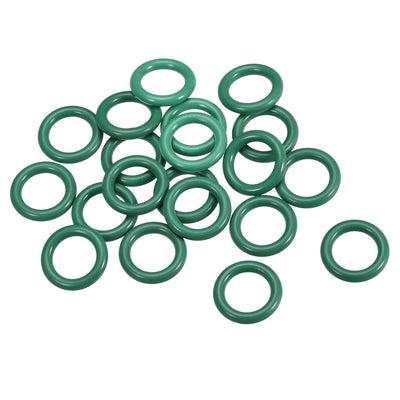 uxcell Uxcell Fluorine Rubber O Rings, 20mm OD, 13.8mm Inner Diameter, 3.1mm Width, Seal Gasket Green 20Pcs