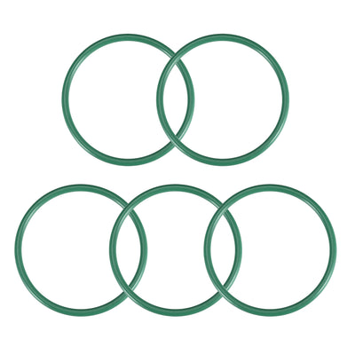 uxcell Uxcell Fluorine Rubber O Rings, 59mm OD, 52.8mm Inner Diameter, 3.1mm Width, Seal Gasket Green 5Pcs