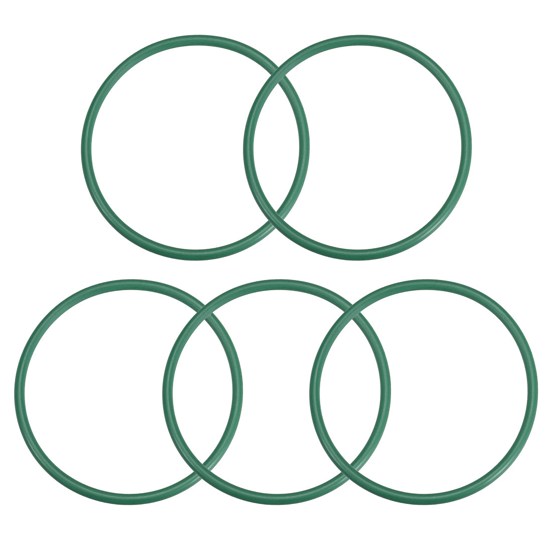 uxcell Uxcell Fluorine Rubber O Rings, 60mm OD, 53.8mm Inner Diameter, 3.1mm Width, Seal Gasket Green 5Pcs
