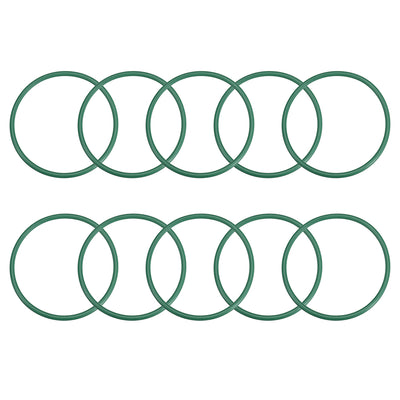 uxcell Uxcell Fluorine Rubber O Rings, 60mm OD, 53.8mm Inner Diameter, 3.1mm Width, Seal Gasket Green 10Pcs