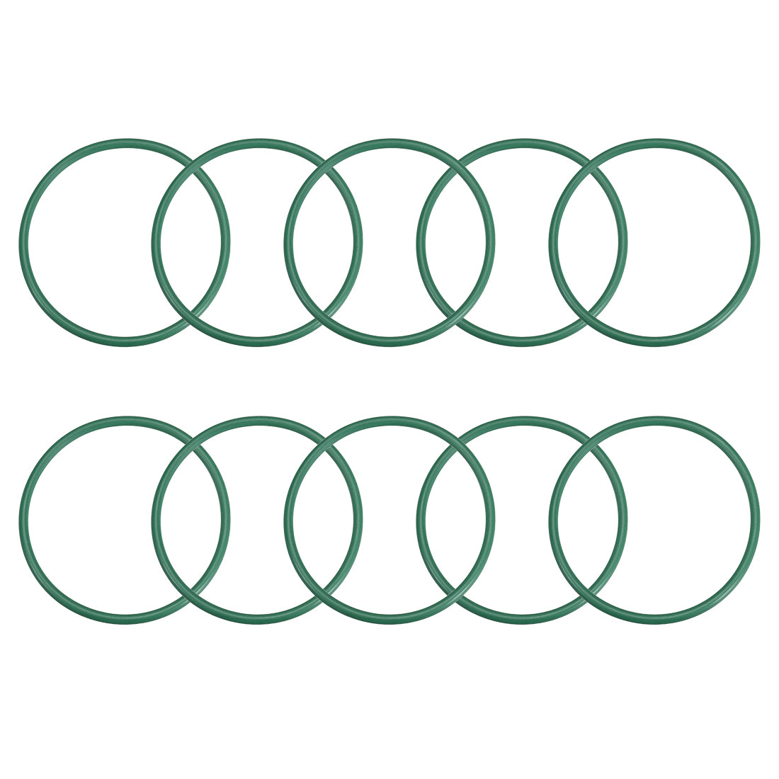 uxcell Uxcell Fluorine Rubber O Rings, 61mm OD, 54.8mm Inner Diameter, 3.1mm Width, Seal Gasket Green 10Pcs