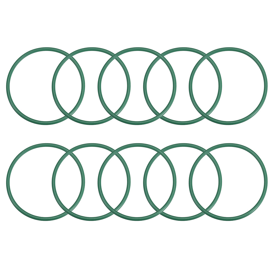 uxcell Uxcell Fluorine Rubber O Rings, 63mm OD, 56.8mm Inner Diameter, 3.1mm Width, Seal Gasket Green 10Pcs