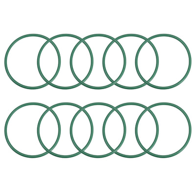 uxcell Uxcell Fluorine Rubber O Rings, 63mm OD, 56.8mm Inner Diameter, 3.1mm Width, Seal Gasket Green 10Pcs