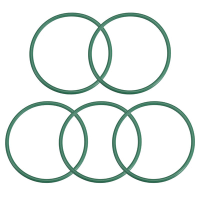 uxcell Uxcell Fluorine Rubber O Rings, 64mm OD, 57.8mm Inner Diameter, 3.1mm Width, Seal Gasket Green 5Pcs