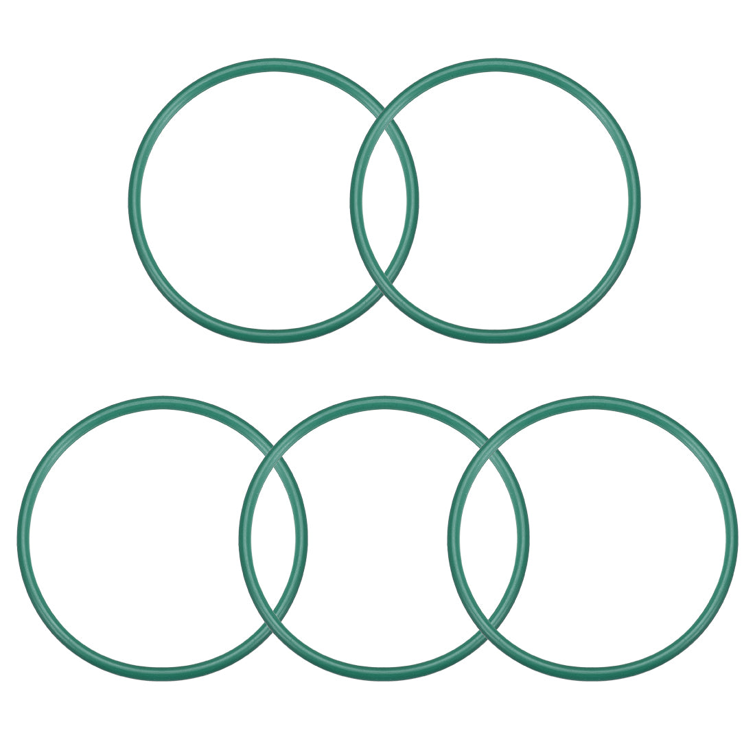 uxcell Uxcell Fluorine Rubber O Rings, 65mm OD, 58.8mm Inner Diameter, 3.1mm Width, Seal Gasket Green 5Pcs