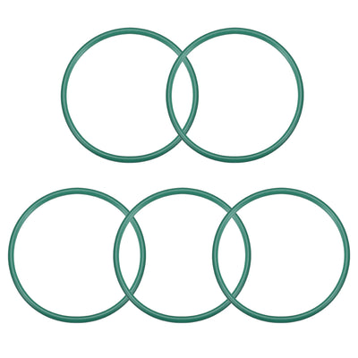 uxcell Uxcell Fluorine Rubber O Rings, 65mm OD, 58.8mm Inner Diameter, 3.1mm Width, Seal Gasket Green 5Pcs