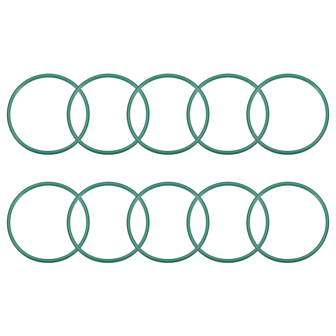 uxcell Uxcell Fluorine Rubber O Rings, 66mm OD, 59.8mm Inner Diameter, 3.1mm Width, Seal Gasket Green 10Pcs