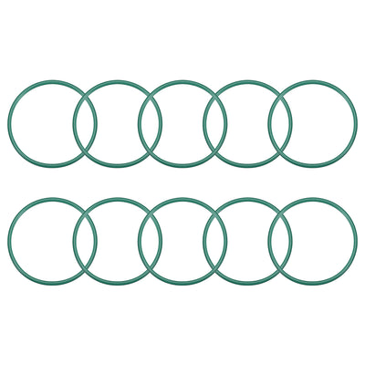 Harfington Uxcell Fluorine Rubber O Rings, 67mm OD, 60.8mm Inner Diameter, 3.1mm Width, Seal Gasket Green 10Pcs