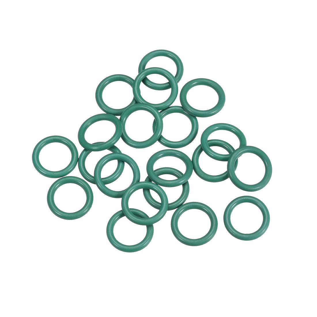 uxcell Uxcell Fluorine Rubber O Rings, 12mm OD, 7.2mm Inner Diameter, 2.4mm Width, Seal Gasket Green 20Pcs