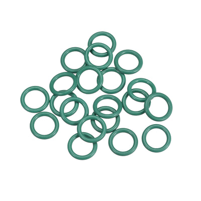 uxcell Uxcell Fluorine Rubber O Rings, 12mm OD, 7.2mm Inner Diameter, 2.4mm Width, Seal Gasket Green 20Pcs