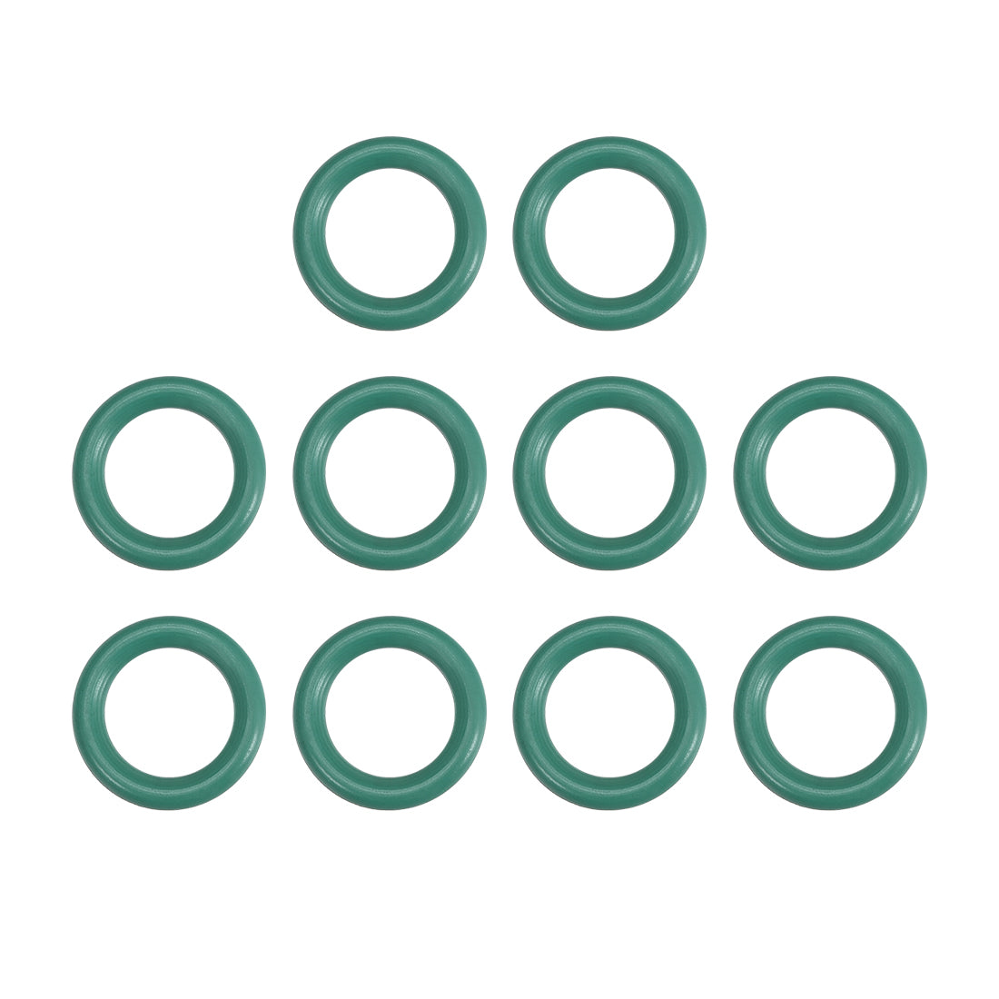 uxcell Uxcell Fluorine Rubber O Rings, 13mm OD, 8.2mm Inner Diameter, 2.4mm Width, Seal Gasket Green 10Pcs