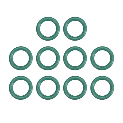 uxcell Uxcell Fluorine Rubber O Rings, 13mm OD, 8.2mm Inner Diameter, 2.4mm Width, Seal Gasket Green 10Pcs