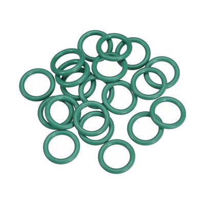 uxcell Uxcell Fluorine Rubber O Rings, 16mm OD, 11.2mm Inner Diameter, 2.4mm Width, Seal Gasket Green 20Pcs