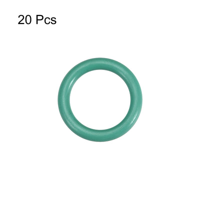 Harfington Uxcell Fluorine Rubber O Rings, 17mm OD, 12.2mm Inner Diameter, 2.4mm Width, Seal Gasket Green 20Pcs