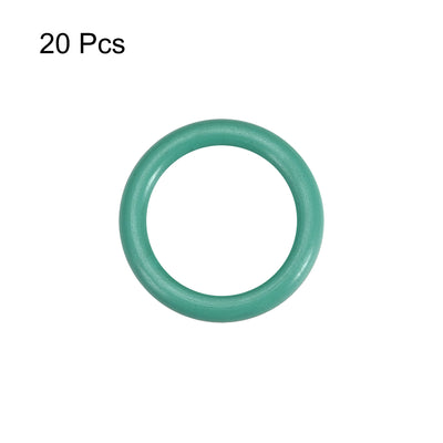Harfington Uxcell Fluorine Rubber O Rings, 18mm OD, 13.2mm Inner Diameter, 2.4mm Width, Seal Gasket Green 20Pcs