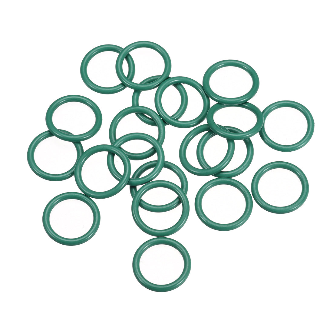 uxcell Uxcell Fluorine Rubber O Rings, 22mm OD, 17.2mm Inner Diameter, 2.4mm Width, Seal Gasket Green 20Pcs