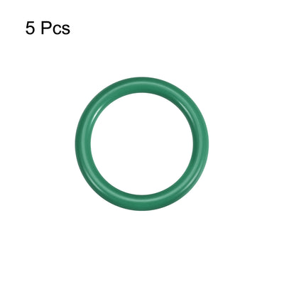 Harfington Uxcell Fluorine Rubber O Rings, 25mm OD, 20.2mm Inner Diameter, 2.4mm Width, Seal Gasket Green 5Pcs