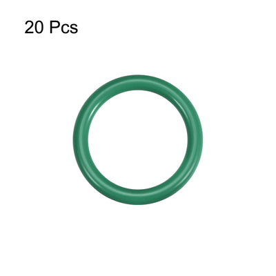 Harfington Uxcell Fluorine Rubber O Rings, 25mm OD, 20.2mm Inner Diameter, 2.4mm Width, Seal Gasket Green 20Pcs