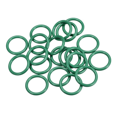 uxcell Uxcell Fluorine Rubber O Rings, 26mm OD, 21.2mm Inner Diameter, 2.4mm Width, Seal Gasket Green 20Pcs