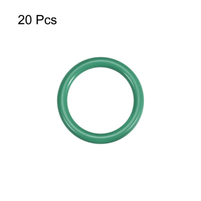Harfington Uxcell Fluorine Rubber O Rings, 27mm OD, 22.2mm Inner Diameter, 2.4mm Width, Seal Gasket Green 20Pcs
