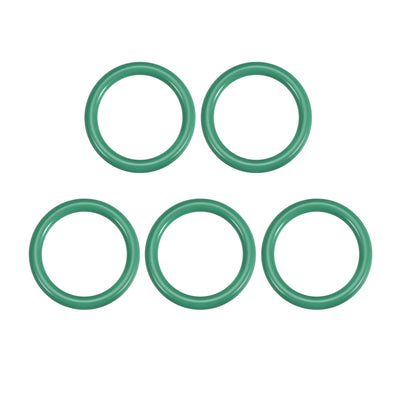 uxcell Uxcell Fluorine Rubber O Rings, 28mm OD, 23.2mm Inner Diameter, 2.4mm Width, Seal Gasket Green 5Pcs