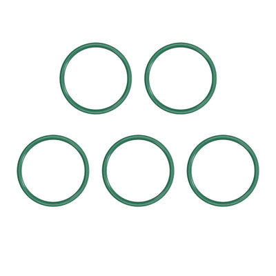 uxcell Uxcell Fluorine Rubber O Rings, 34mm OD, 29.2mm Inner Diameter, 2.4mm Width, Seal Gasket Green 5Pcs