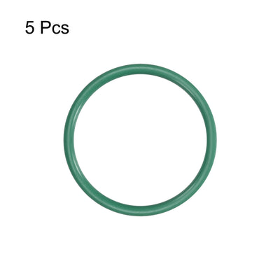 Harfington Uxcell Fluorine Rubber O Rings, 40mm OD, 35.2mm Inner Diameter, 2.4mm Width, Seal Gasket Green 5Pcs